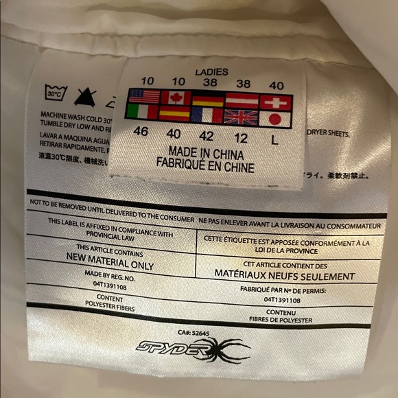 Women’s Spider Snow White Ski Pants Sz10  New - Picture 3 of 7